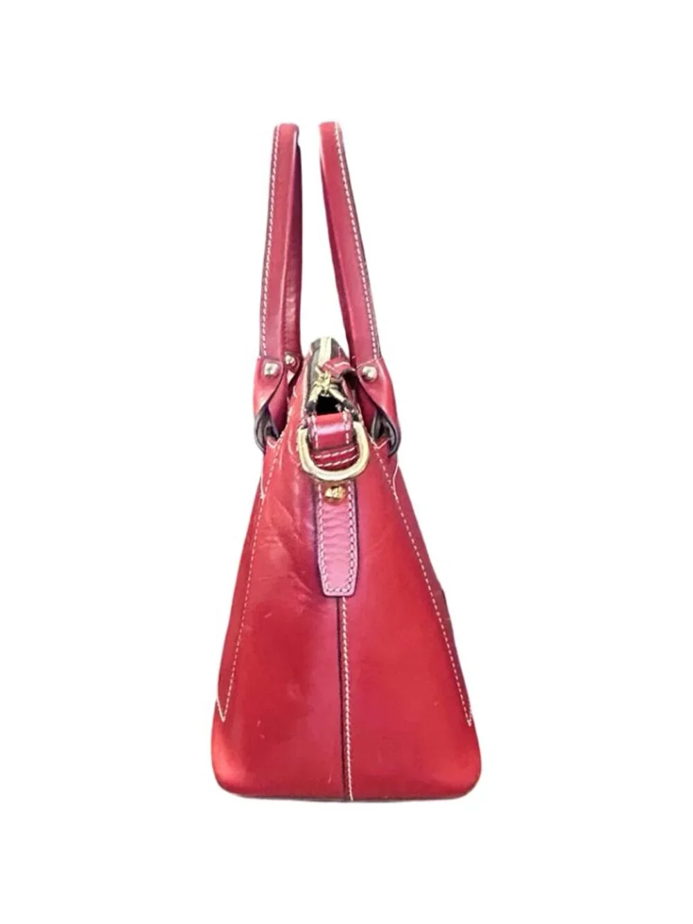 Dooney & Bourke Beacon Domed Satchel Red Leather Bag